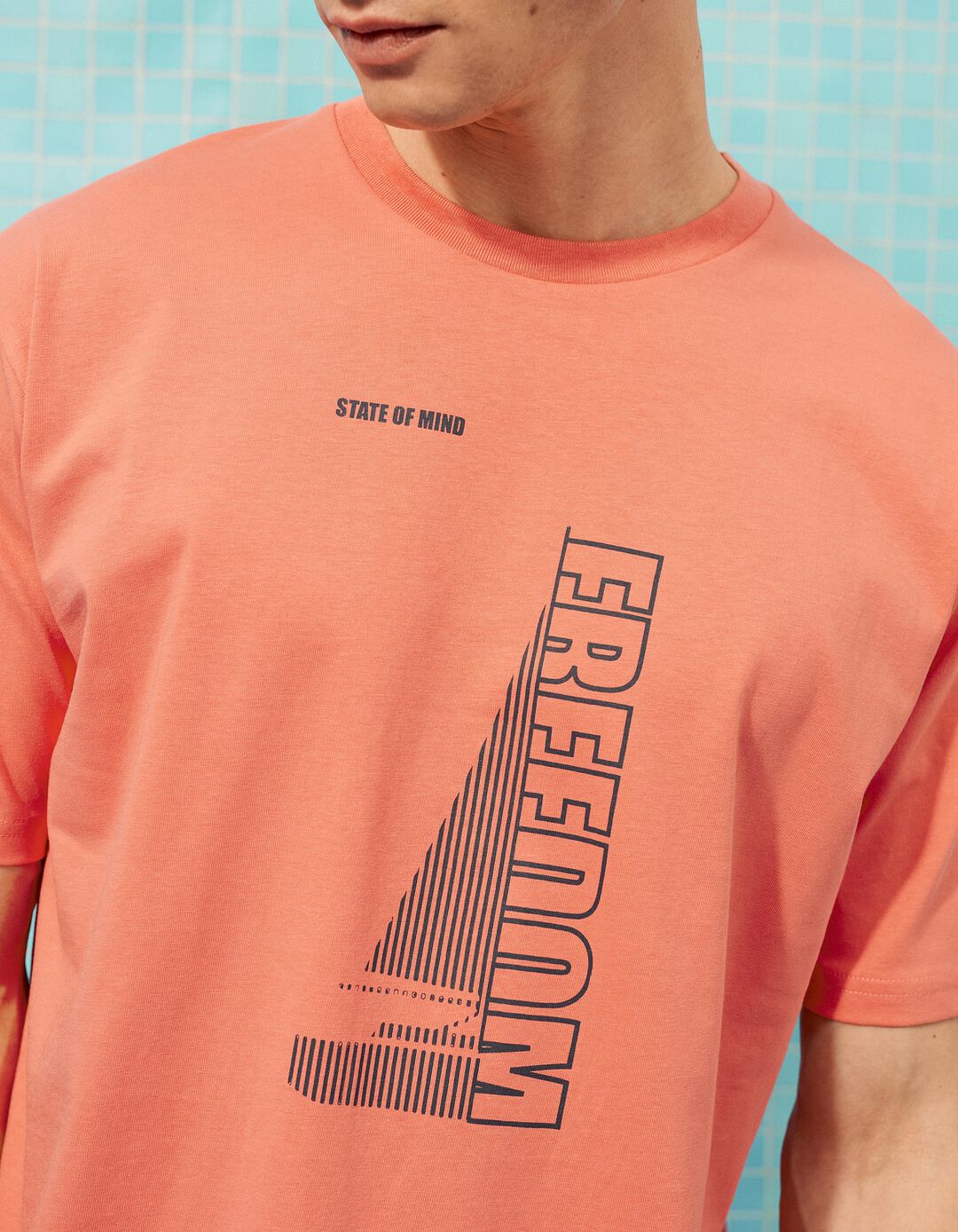 T-shirt Estampada, Homem, Laranja