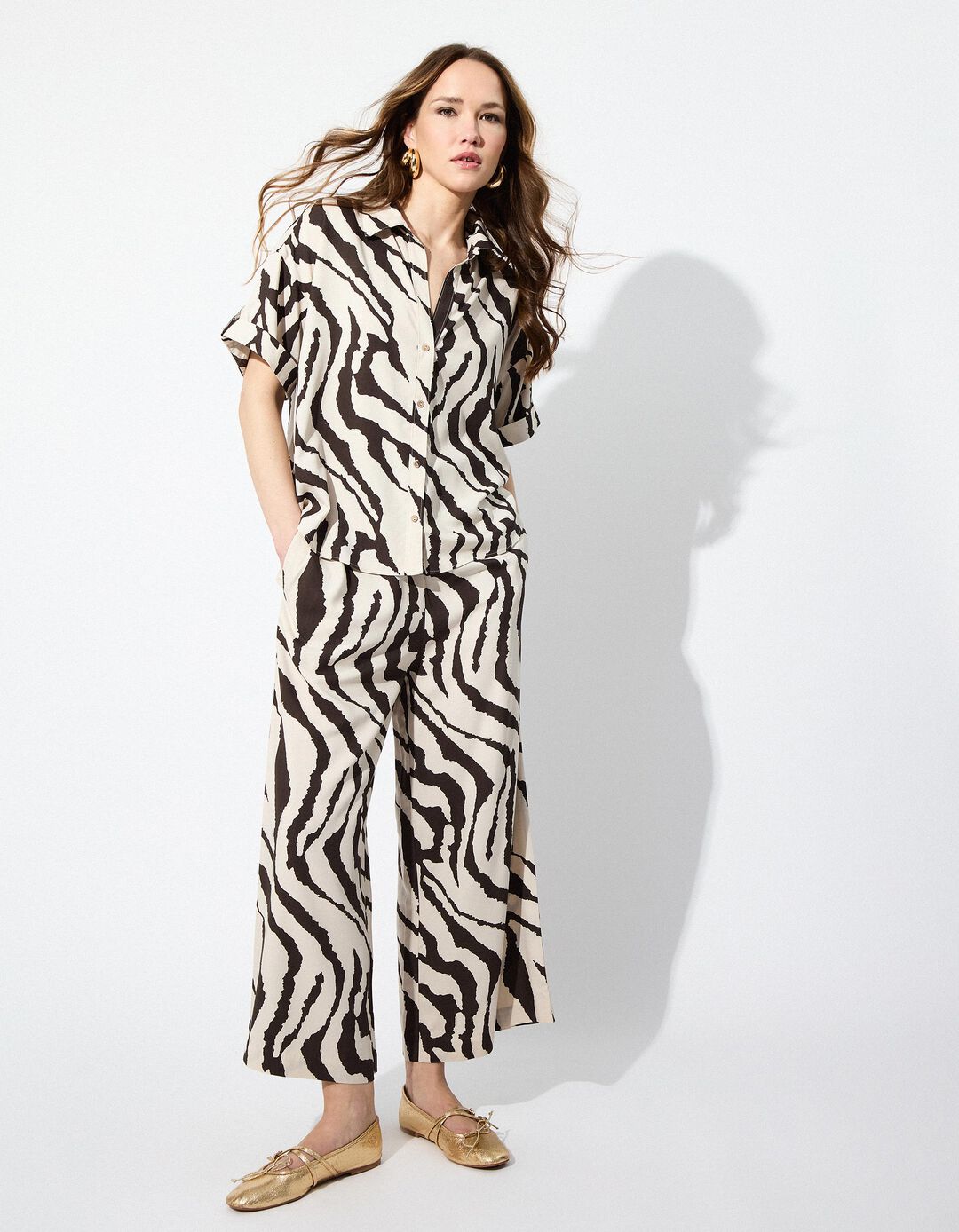 Calças Zebra, Mulher, Cinzento Escuro 