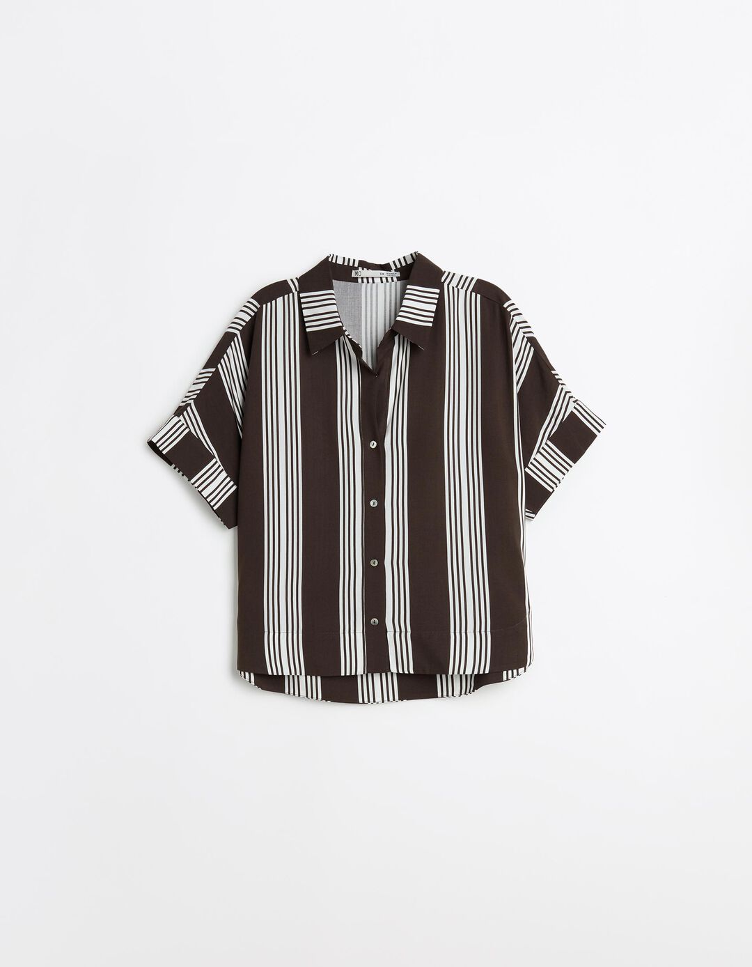 Blusa Riscas, Mulher, Castanho Escuro