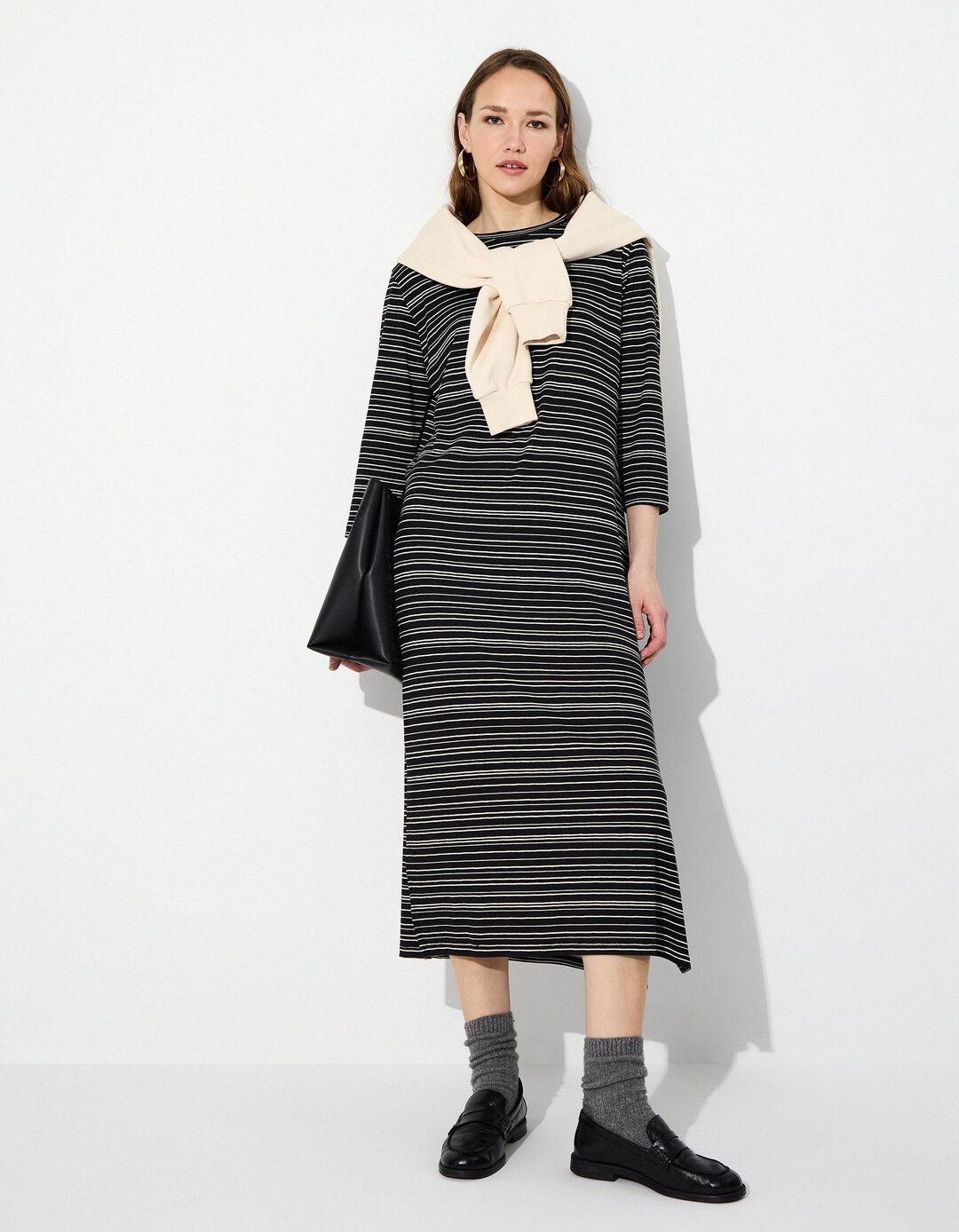 Vestido Estampado, Mulher, Cinzento Escuro