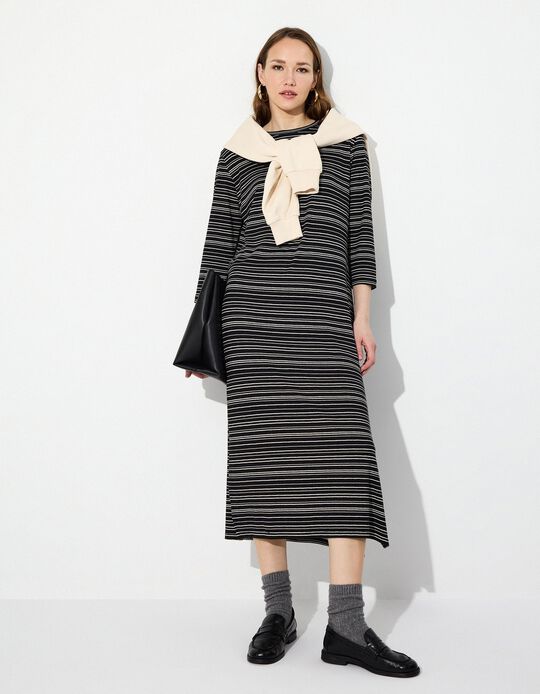 Comprar Online Vestido Estampado, Mulher, Cinzento Escuro