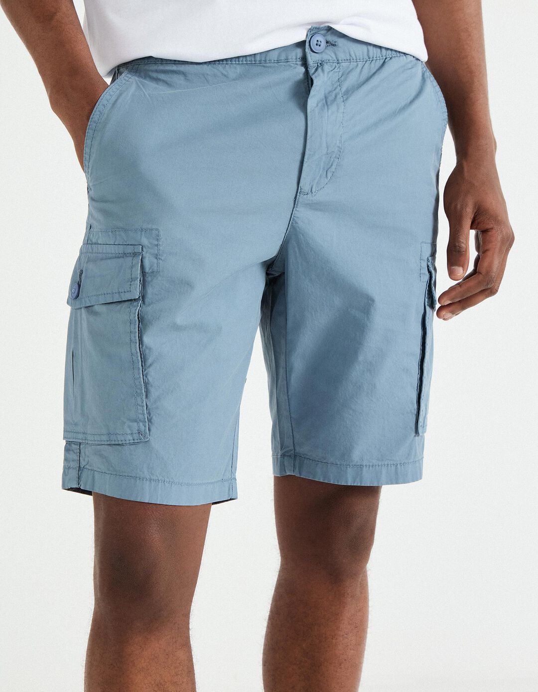 Calções Cargo, Homem, Azul 