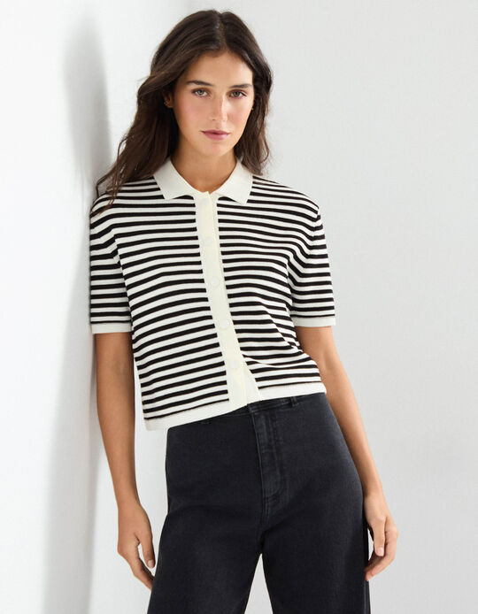 Comprar Online Cardigan de Malha Manga Curta, Mulher, Preto