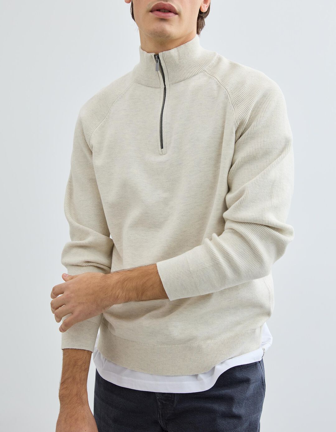 Camisola de Malha, Homem, Bege Claro