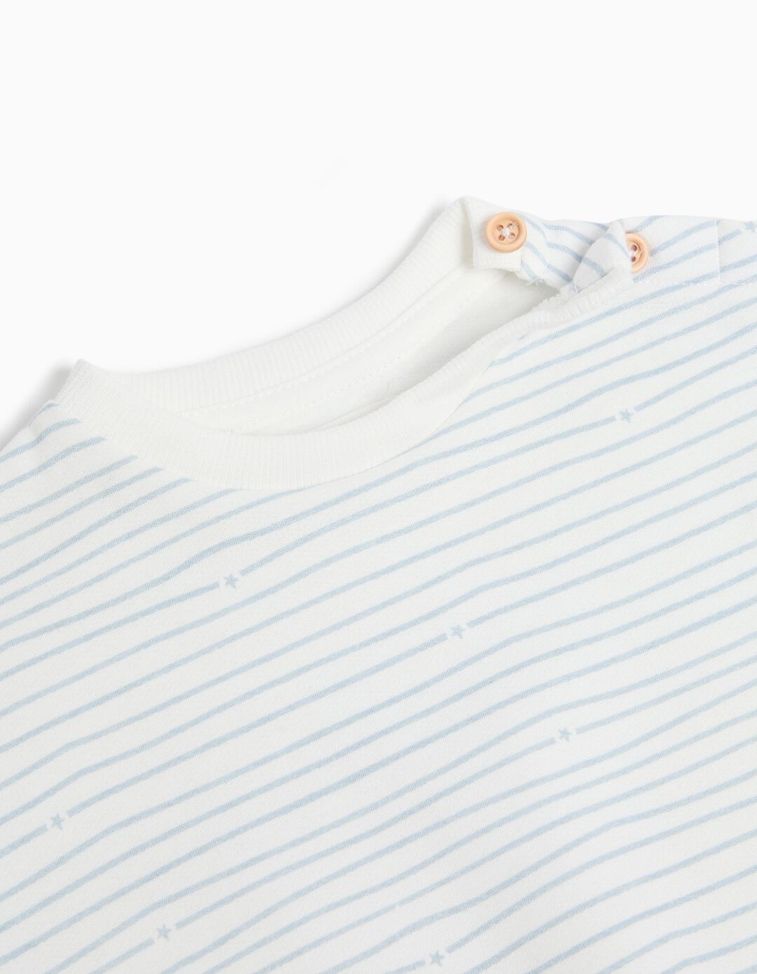 Sweatshirt de Felpa Riscas, Recém-nascido, Cinzento Claro