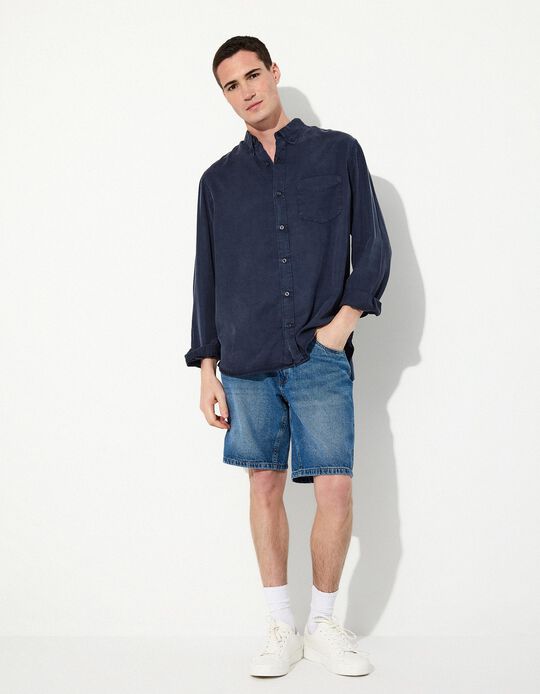 Comprar Online Calções de Ganga, Homem, Azul 