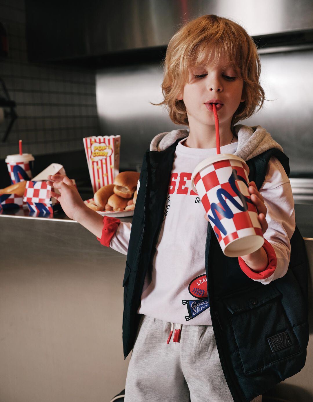 Colete com Capuz, Menino, Azul Escuro