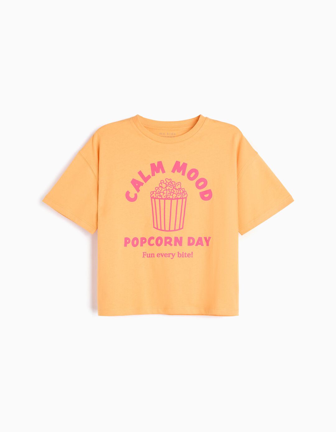 T-shirt Print, Menina, Laranja Claro