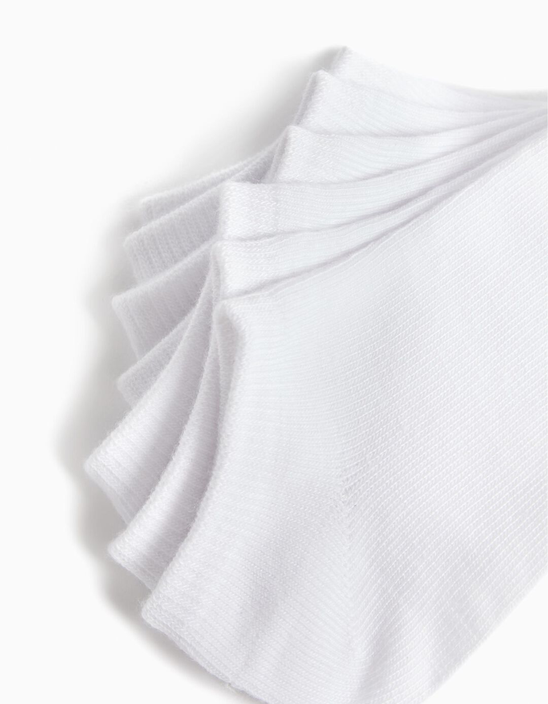 Pack 7 Pares de Meias Tornozelo, Criança, Branco