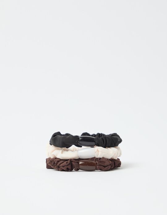 Comprar Online Pack 3 El&aacute;sticos Scrunchies, Mulher, Multicolor 