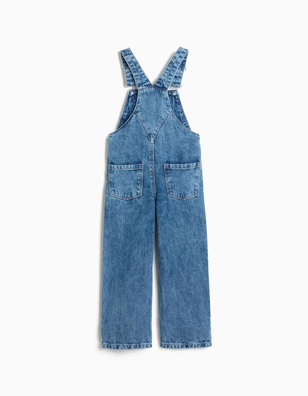 Jardineiras de Ganga 'Wide Leg', Menina, Azul