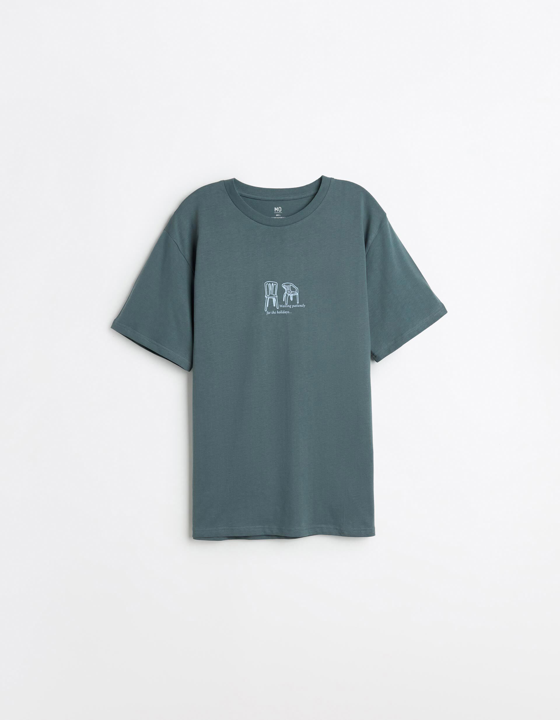 Comprar Online T-shirt Jersey Estampado, Homem, Azul Escuro