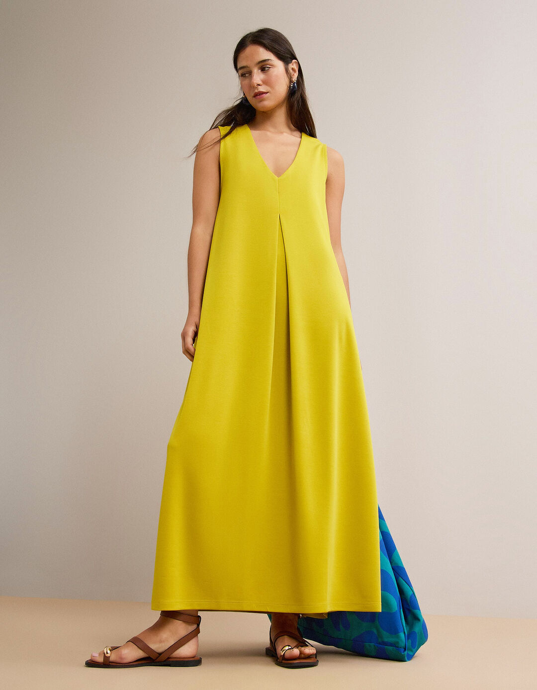 Vestido Comprido, Mulher, Amarelo