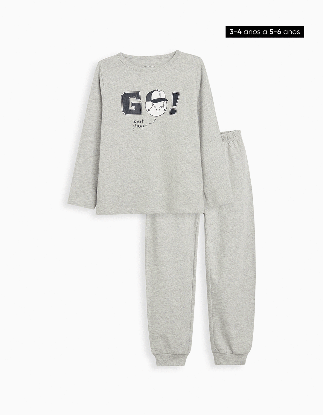 Pijama Jersey, Menino, Cinzento Claro
