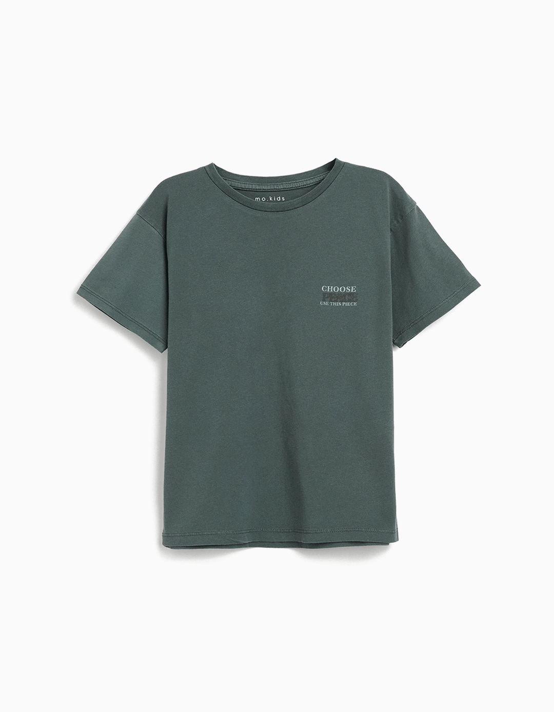 T-shirt 'Peace Language', Menino, Verde Escuro