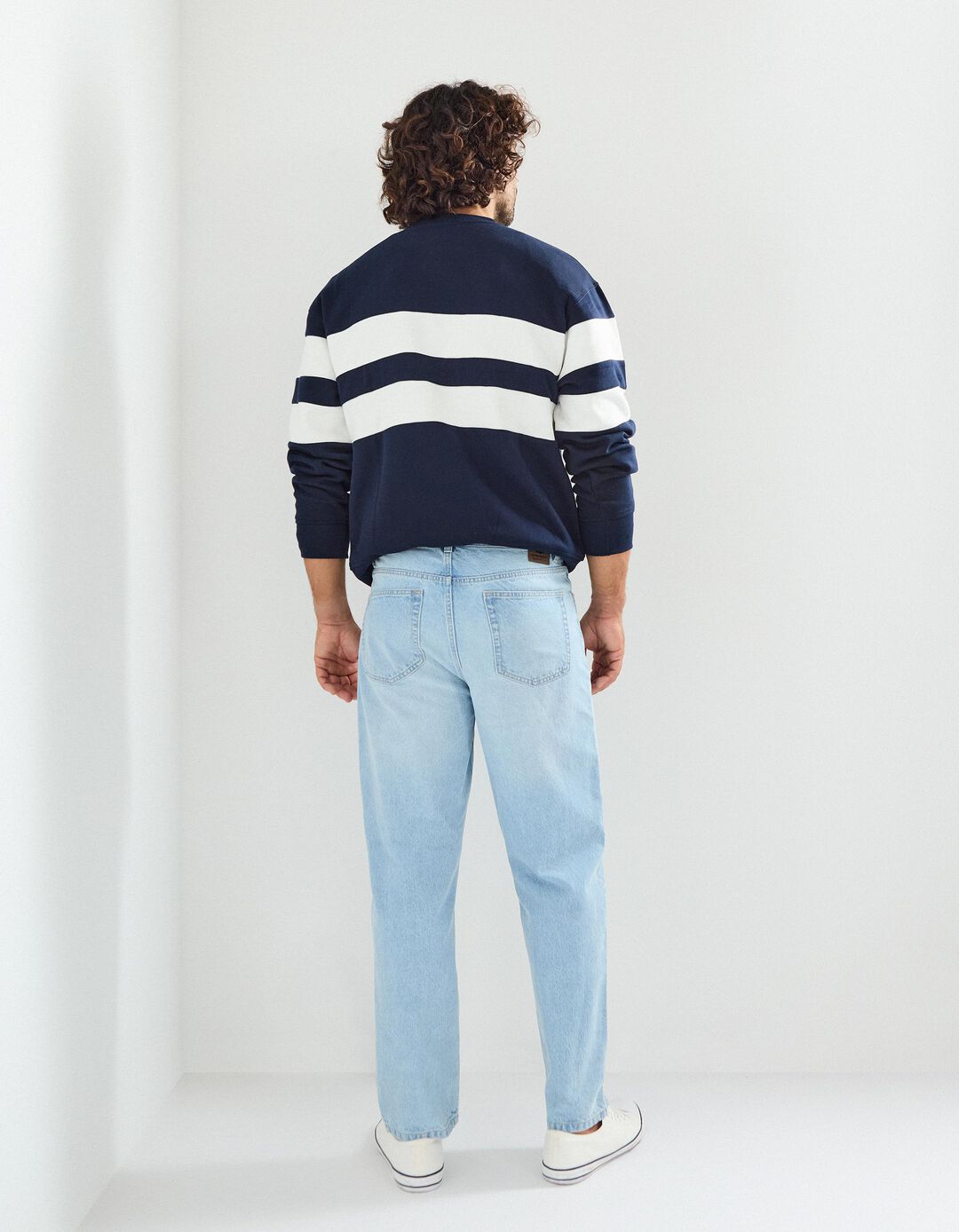 Calças de Ganga 'Loose Fit', Homem, Azul Claro