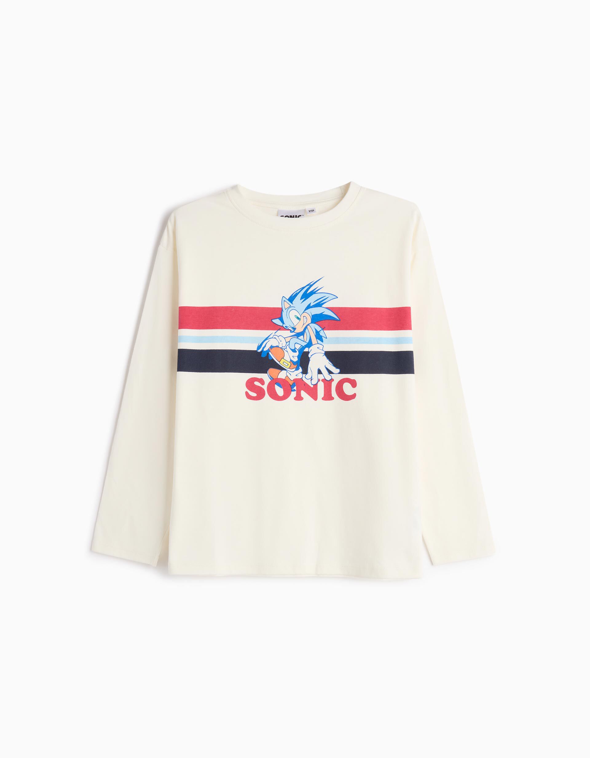 Comprar Online T-shirt de Manga Comprida 'Sonic', Menino, Branco