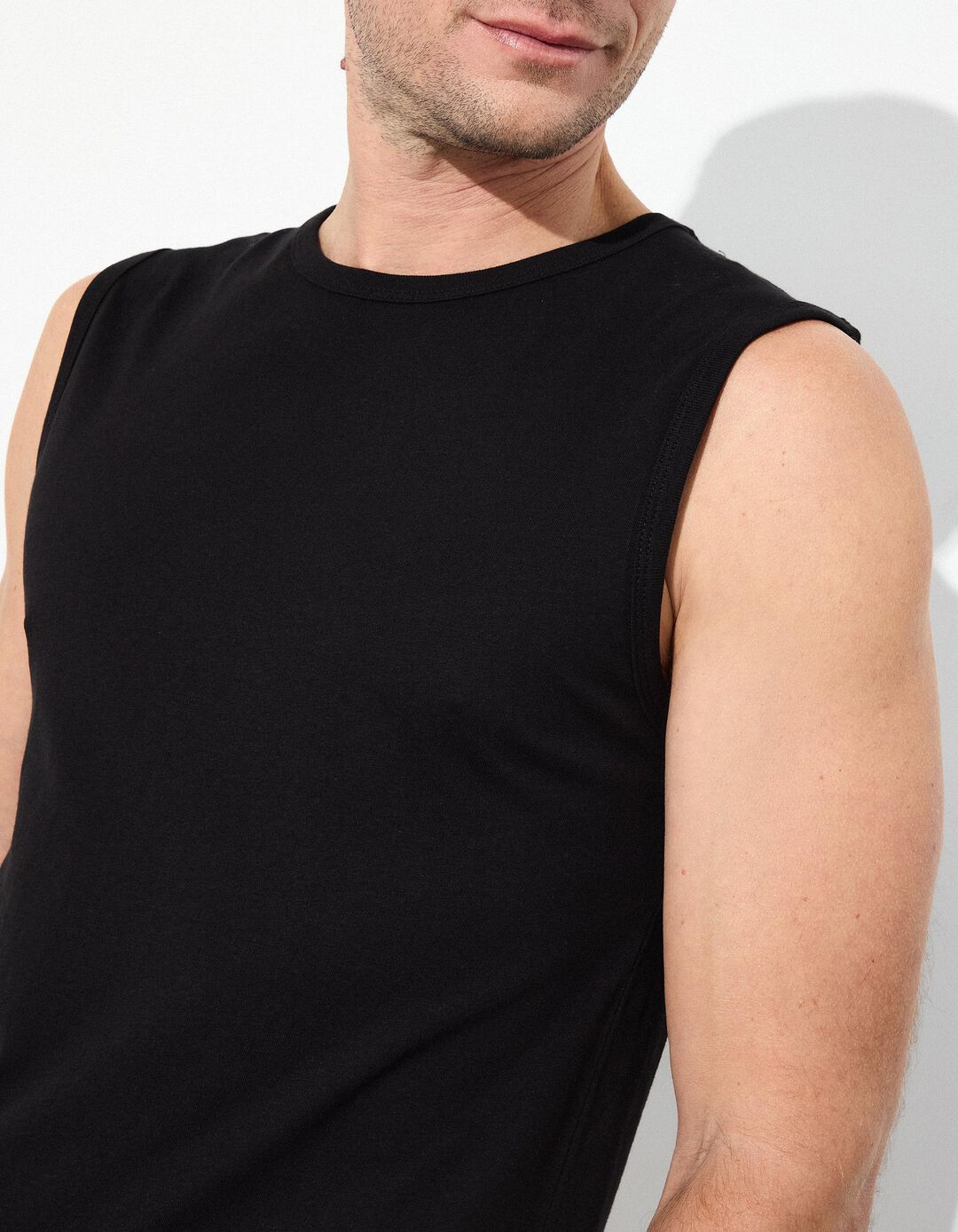 T-shirt sem mangas, Homem, Preto