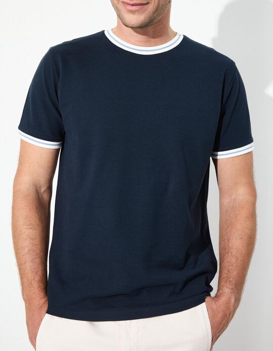Comprar Online T-shirt Jersey, Homem, Azul Escuro 