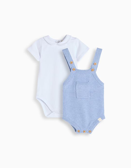 Comprar Online Conjunto Body e Jardineiras, Recém-nascido, Azul