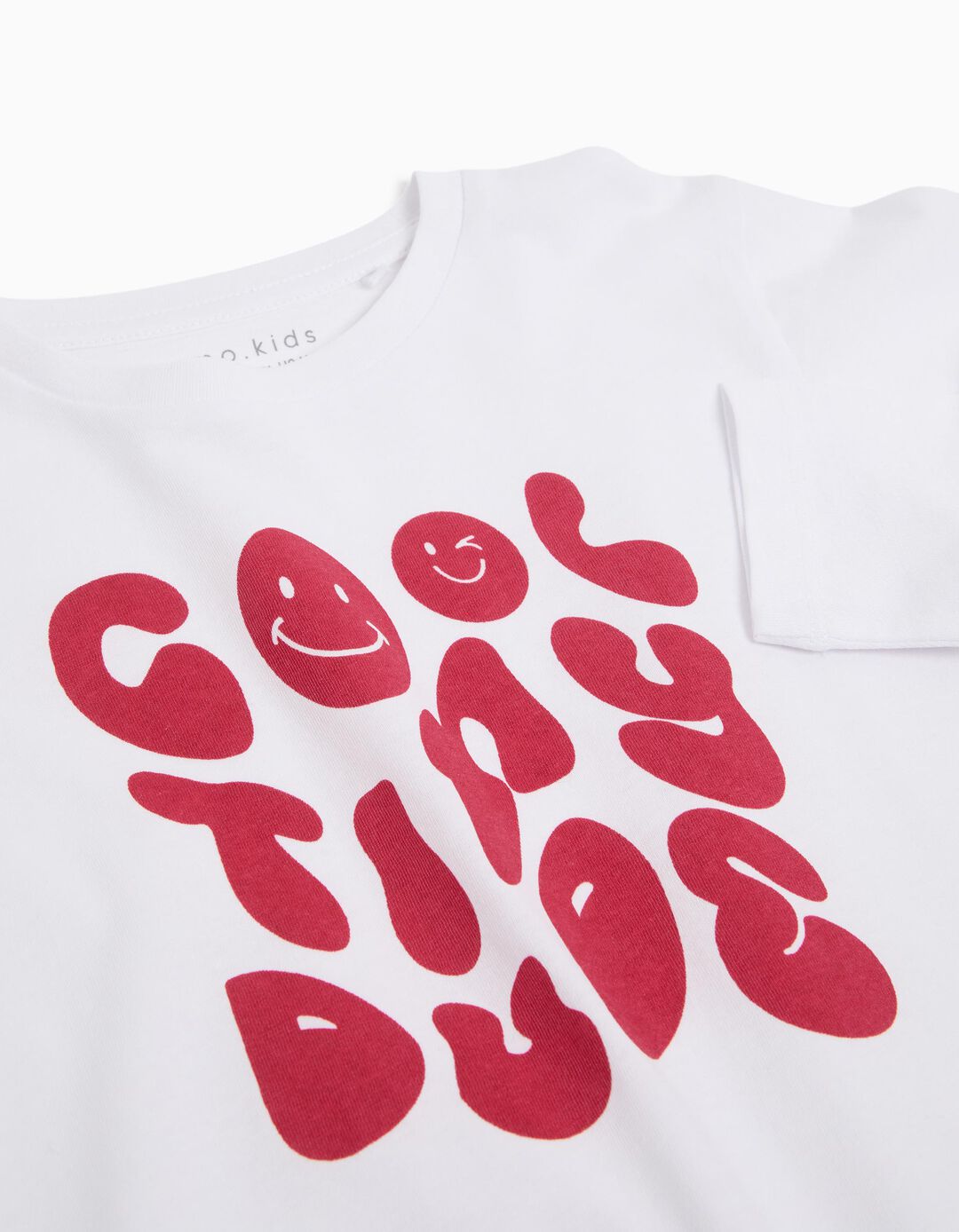 T-shirt de Manga Comprida, Menino, Branco