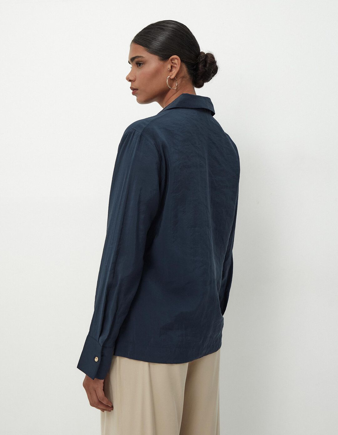 Blusa de Manga Comprida, Mulher, Azul Escuro
