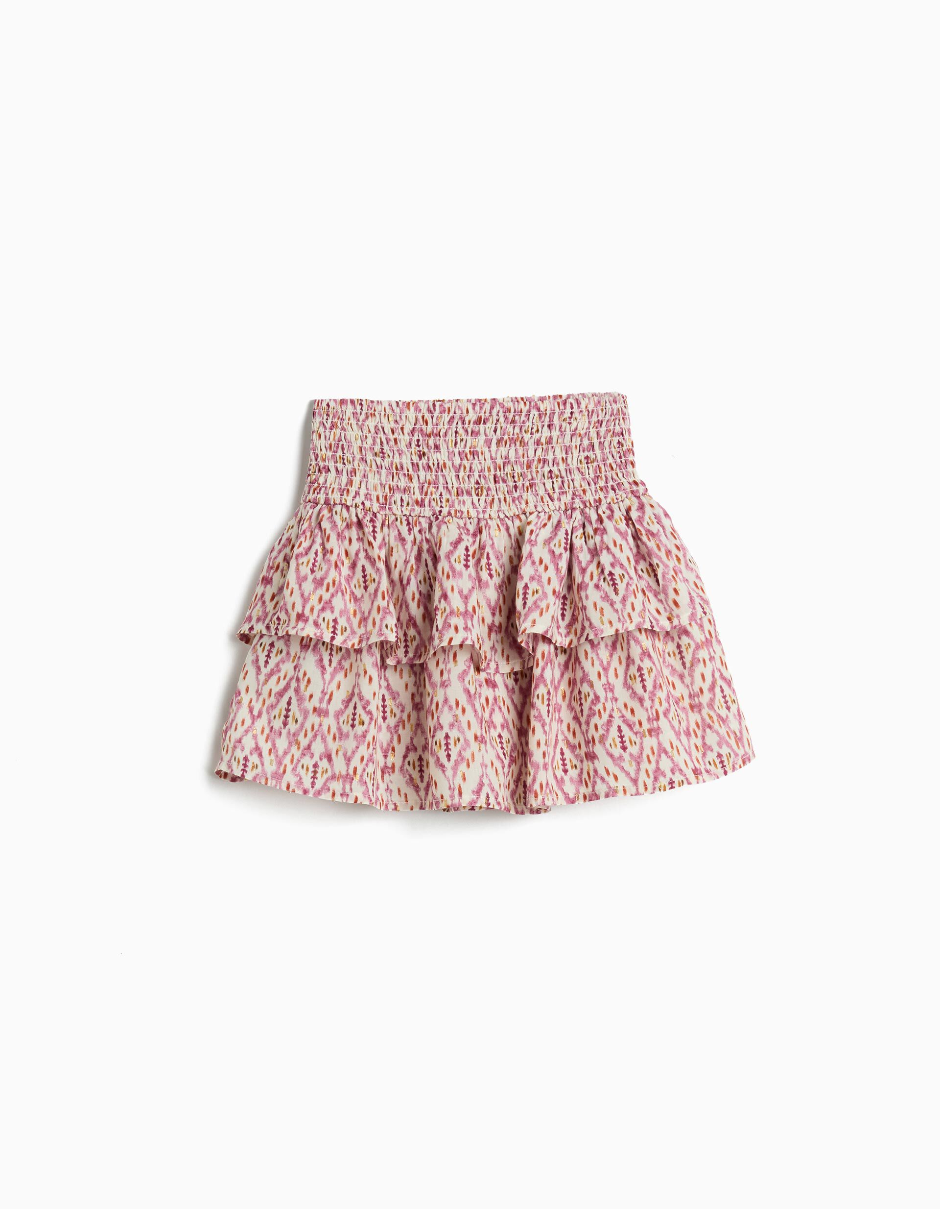 Comprar Online Saia com Folhos, Menina, Rosa Escuro
