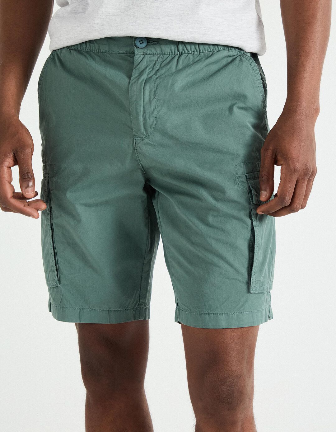 Calções Cargo, Homem, Verde Escuro
