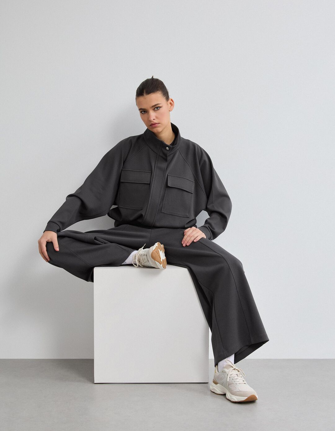 Casaco Piquet, Mulher, Cinzento