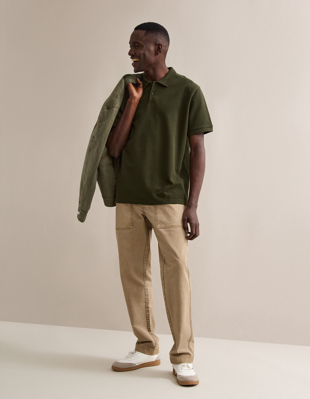 Polo Waffle, Homem, Verde Escuro