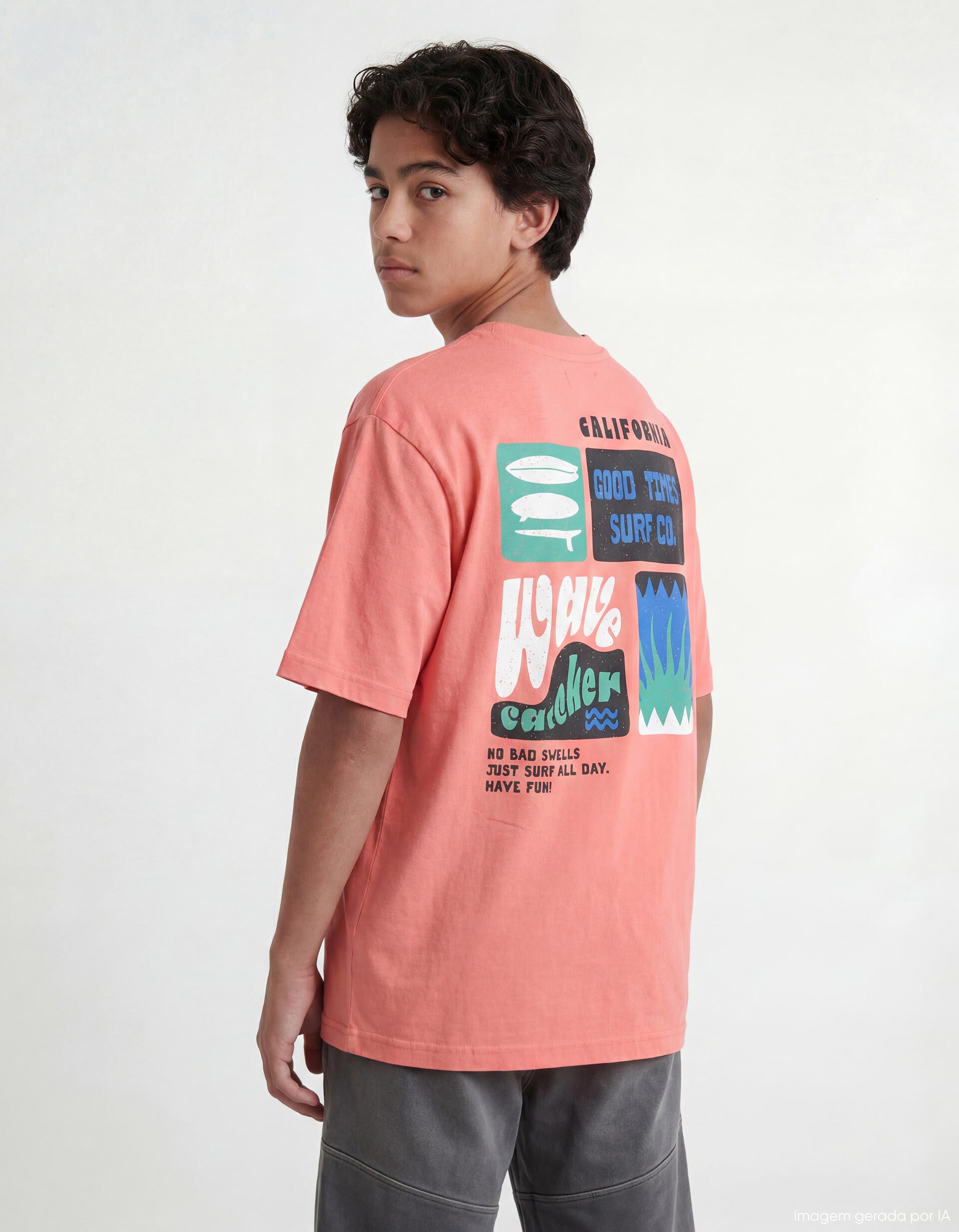 Comprar Online T-shirt Estampada, Menino, Laranja