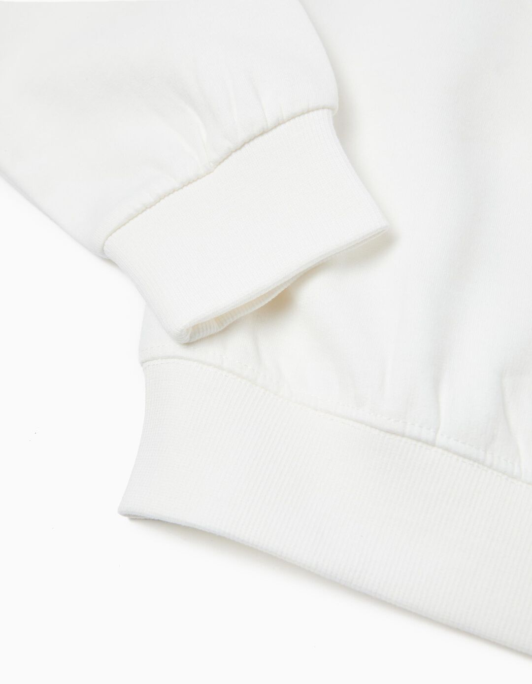 Sweatshirt de Felpa Capuz, Menina, Branco