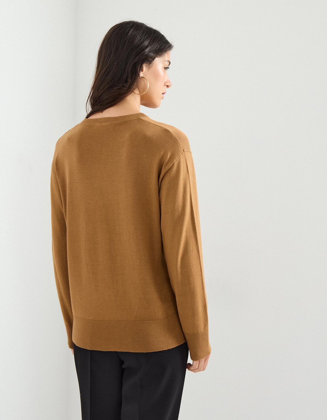 Camisola de Malha, Mulher, Castanho Claro