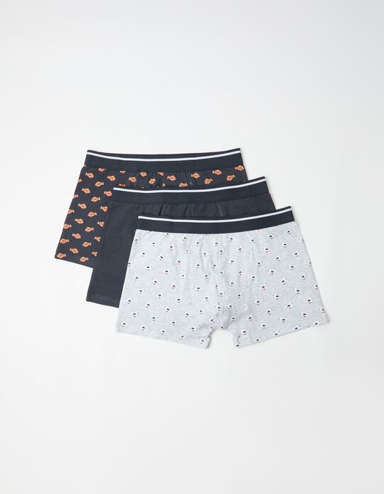Comprar Online Pack 3 Boxers, Homem, Azul Escuro