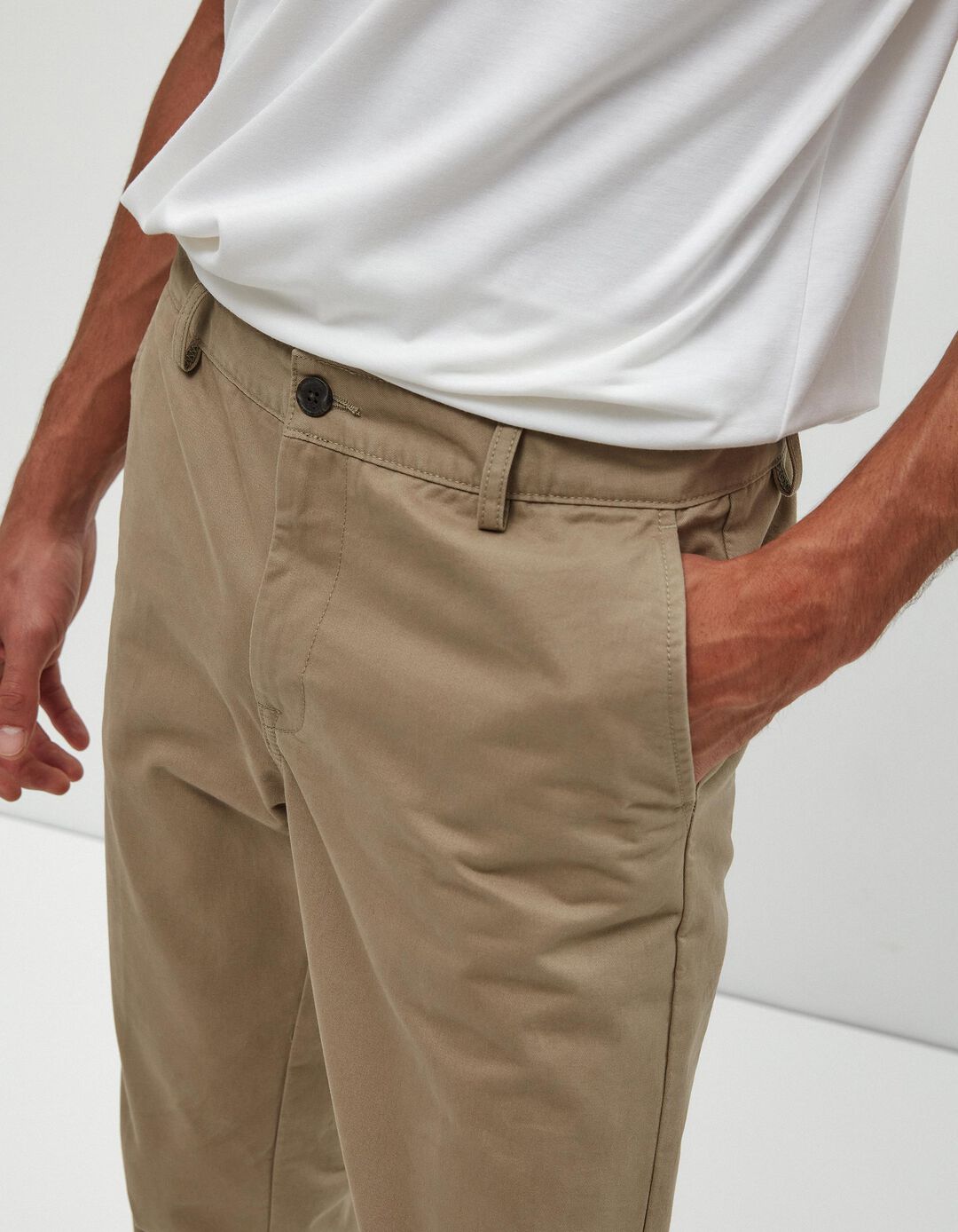 Calças Chino Premium 'Slim fit', Homem, Bege Escuro