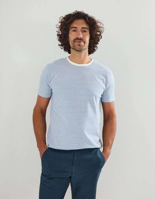Comprar Online T-shirt Riscas, Homem, Azul Escuro