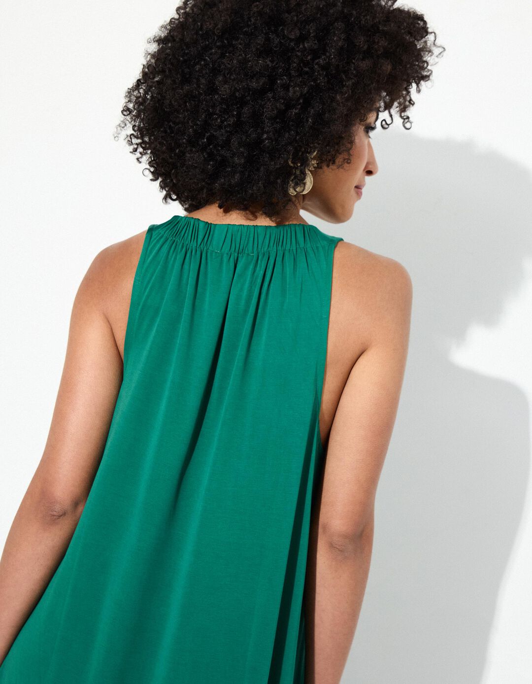 Vestido Comprido, Mulher, Verde