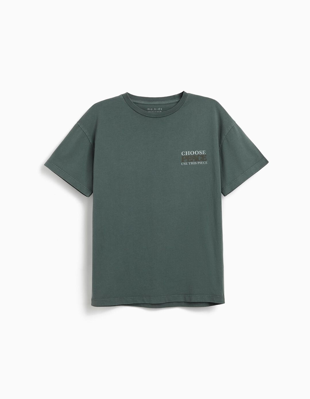 T-shirt 'Peace Language', Menino, Verde Escuro