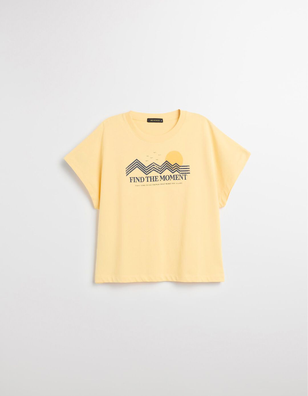 T-shirt Print, Mulher, Amarelo 