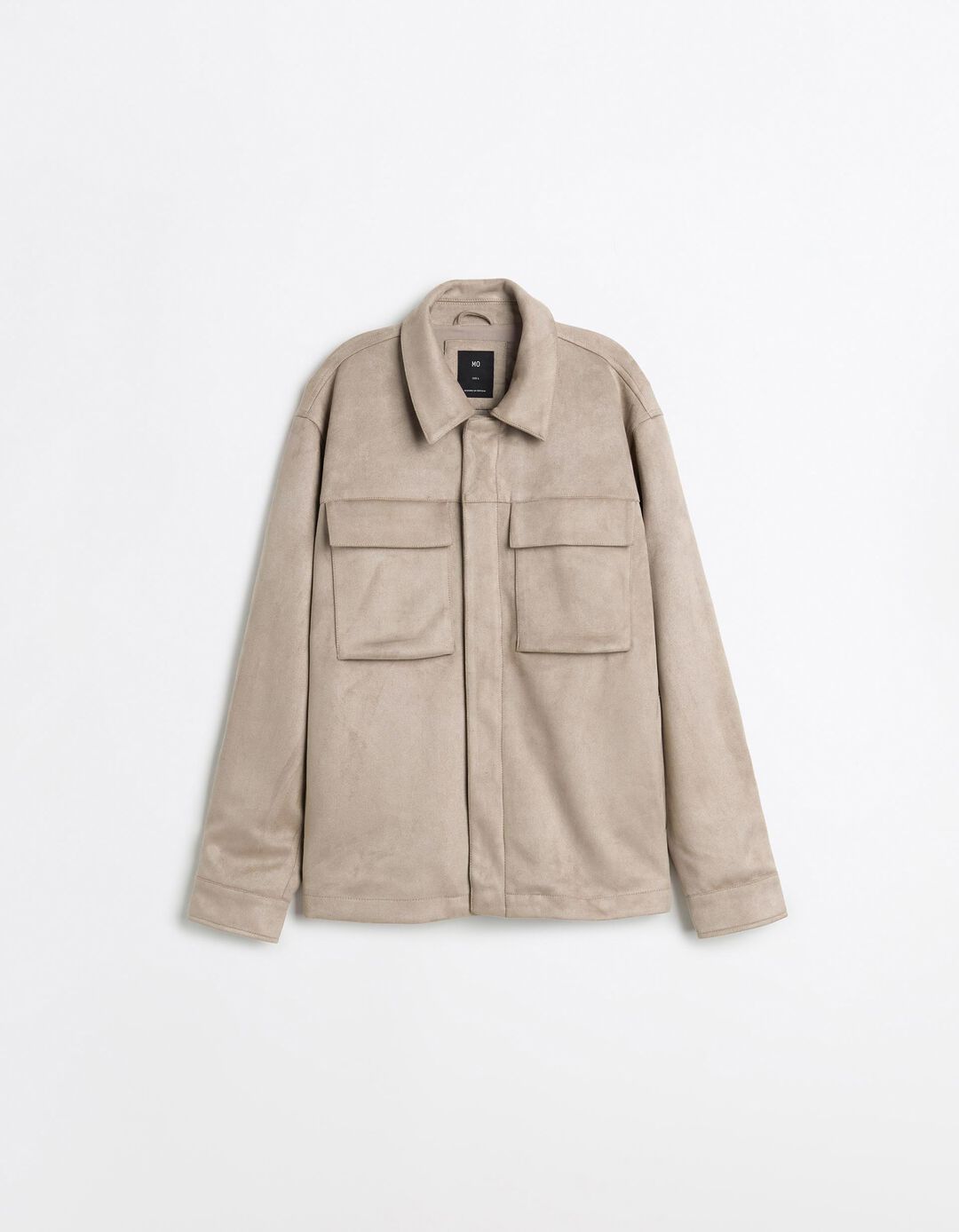 Sobrecamisa Efeito Camur&ccedil;a, Homem, Bege