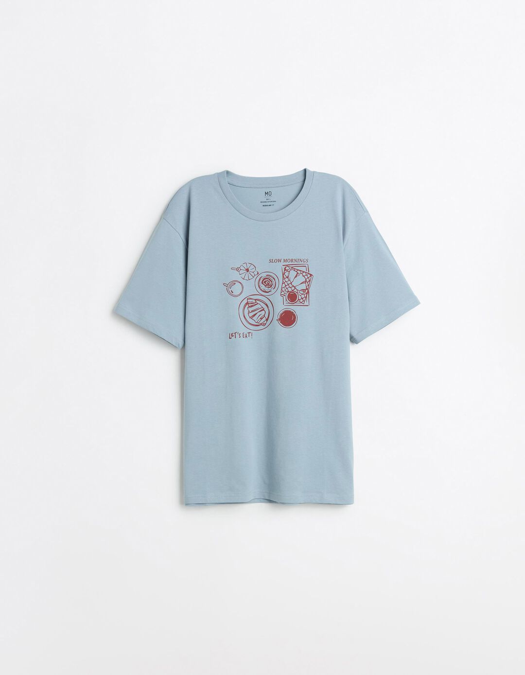 T-shirt Jersey Estampado, Homem, Azul Claro