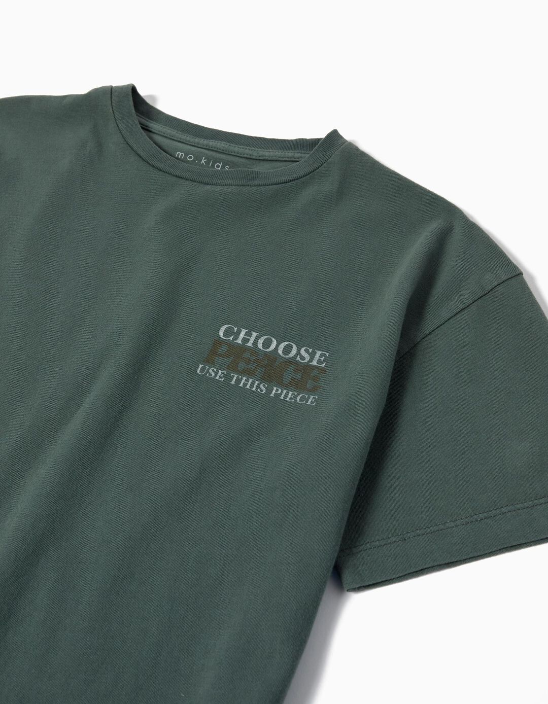 T-shirt 'Peace Language', Menino, Verde Escuro