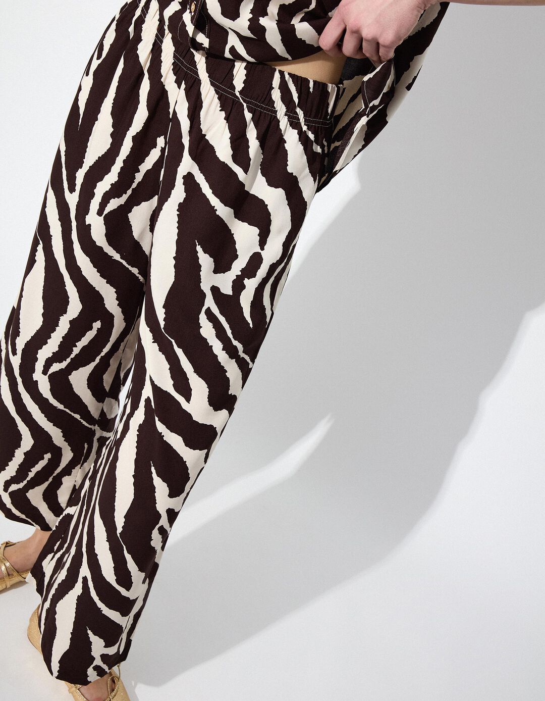 Calças Zebra, Mulher, Castanho Escuro 