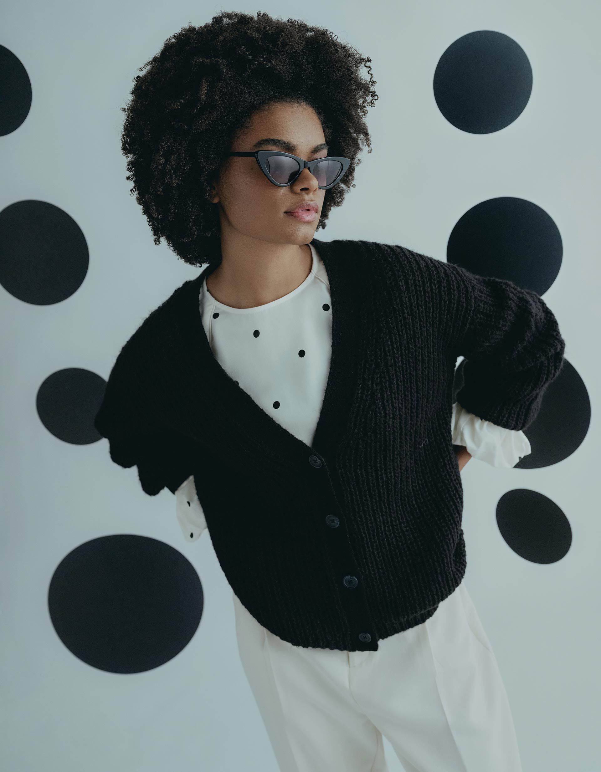 Comprar Online Casaco de Malha com L&atilde;, Mulher, Preto