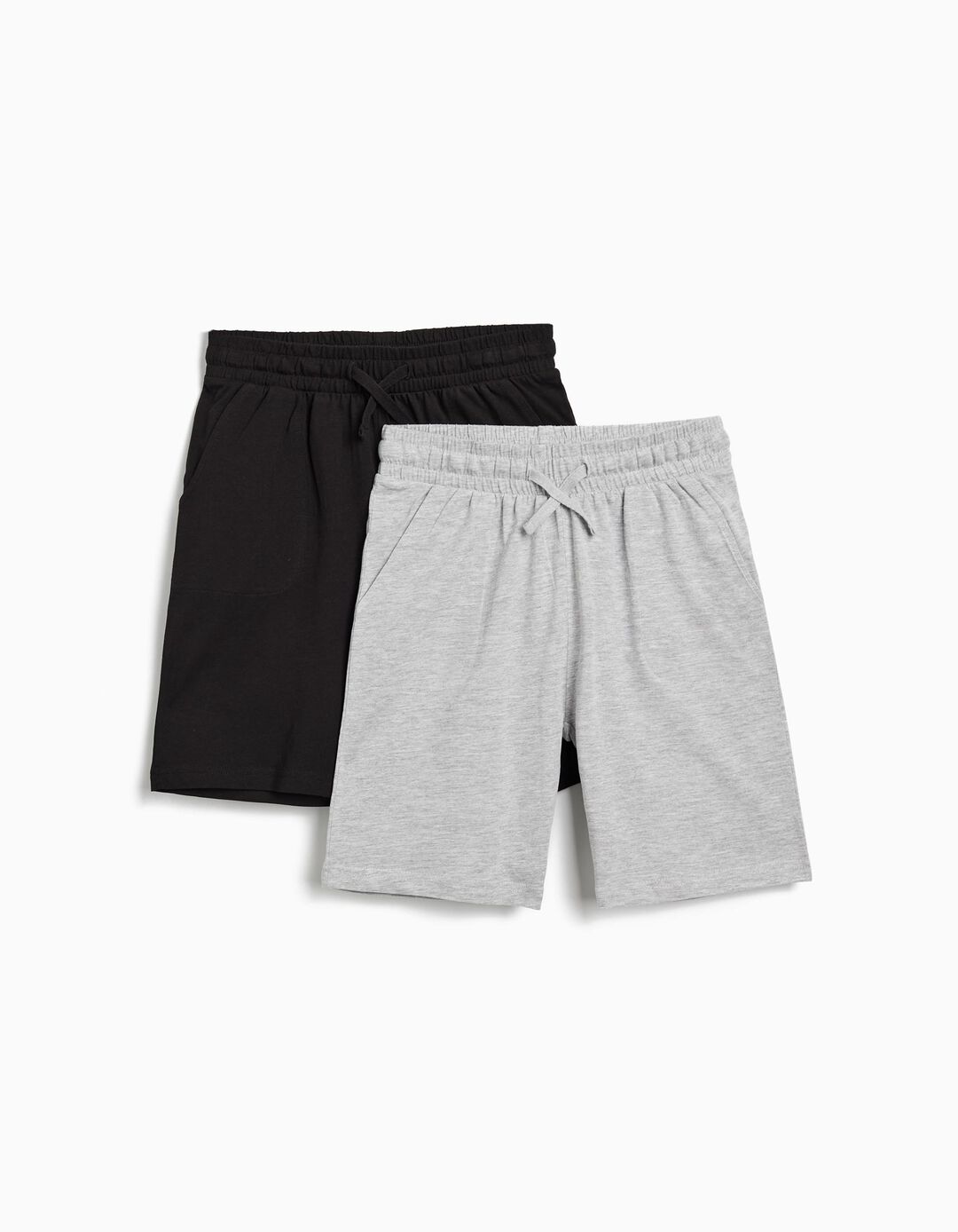 Pack 2 Calções Jersey, Menino, Cinzento Claro 
