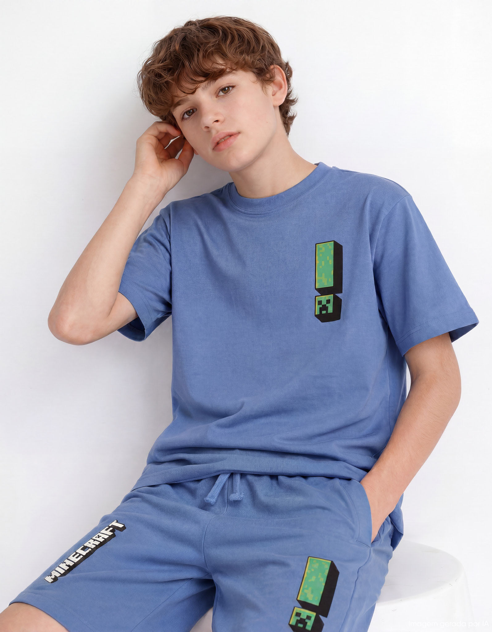 Comprar Online T-shirt 'Minecraft', Menino, Azul