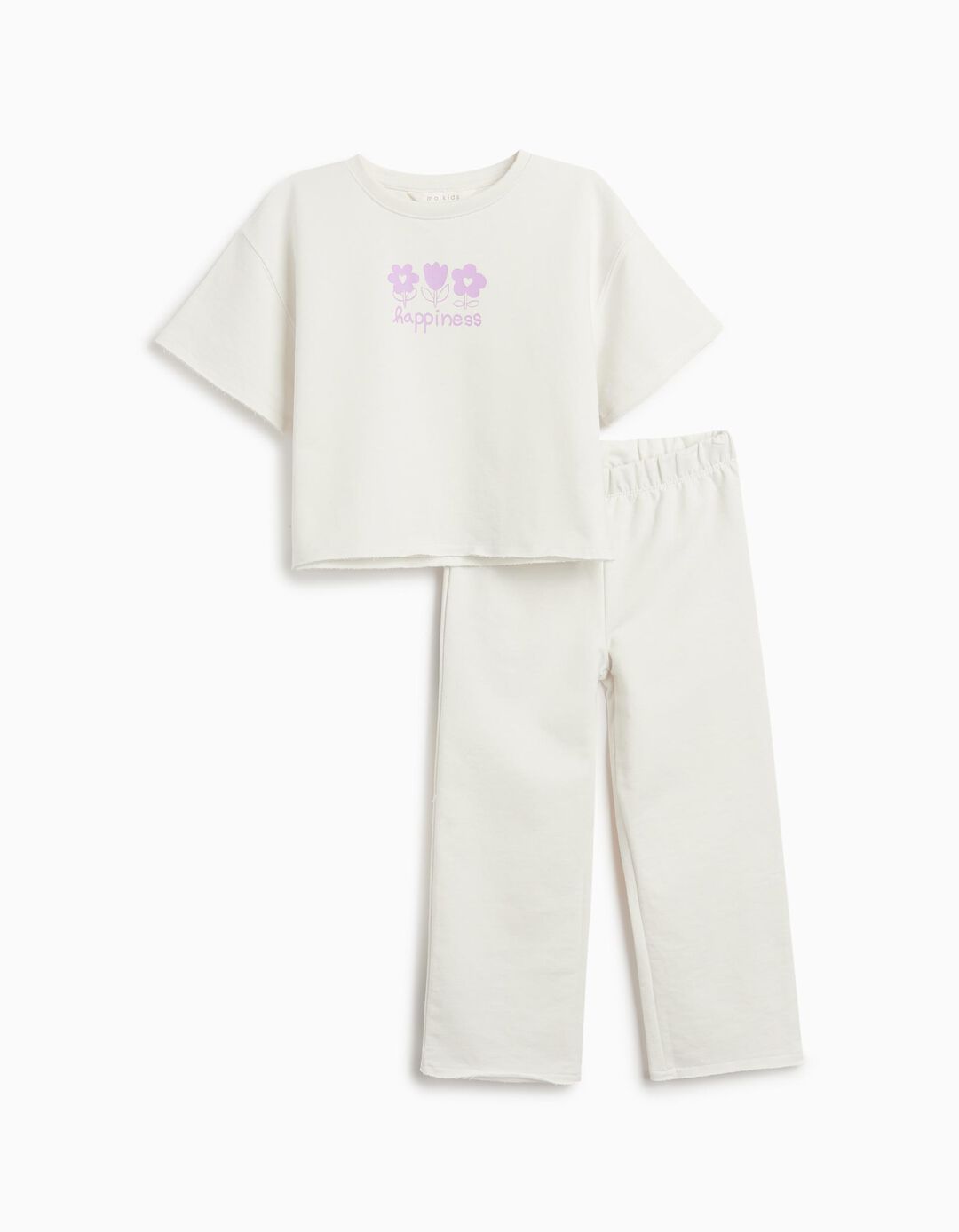 Conjunto T-shirt e Calças, Menina, Branco 