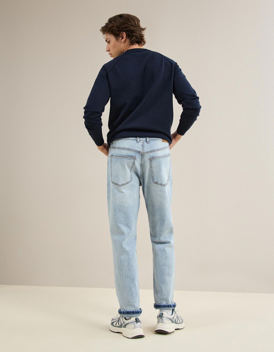 Cal&ccedil;as De Ganga 'Tapered Fit', Homem, Azul Claro