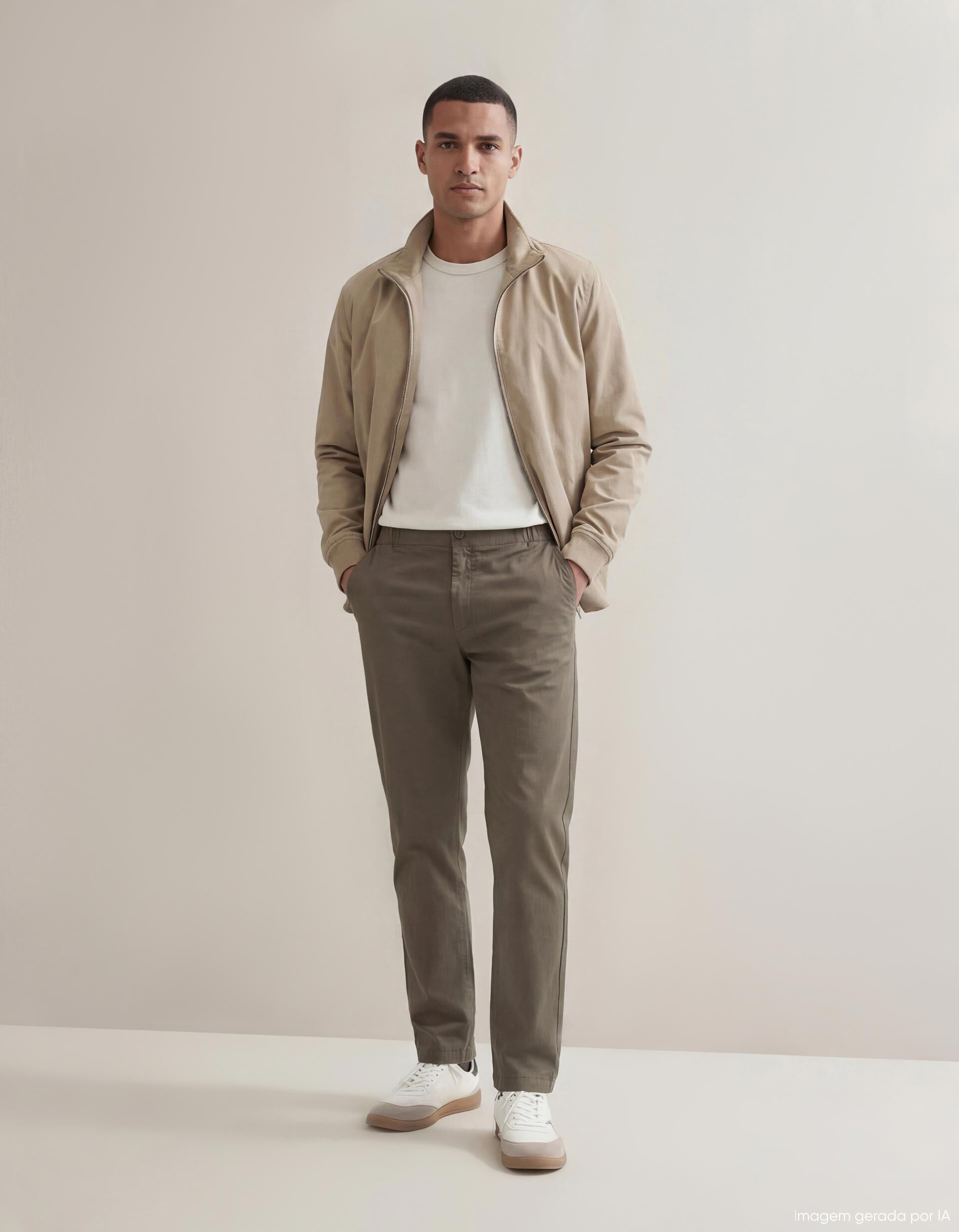Comprar Online Cal&ccedil;as 'Tapered Fit', Homem, Verde Escuro