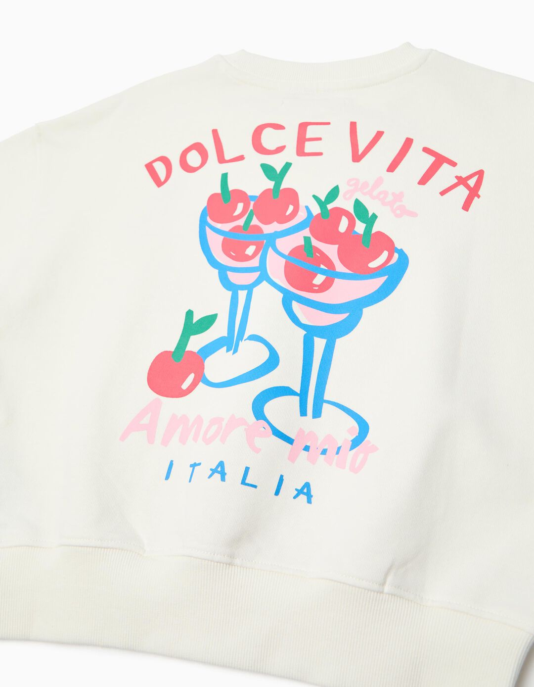 Sweatshirt de Felpa, Menina, Branco